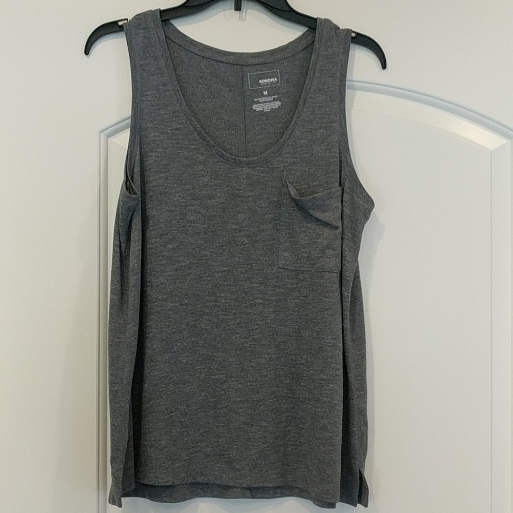 New Sonoma gray flowy top